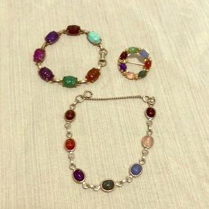 Scarab Bracelets and Brooch